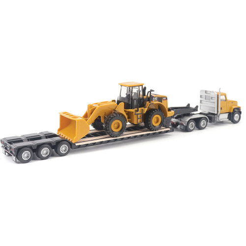 Cat CT681 Day Cab Tractor, Lowboy Trailer & Caterpillar 950G Wheel Loader Alt Image 1
