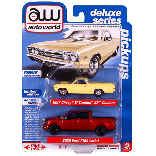 1967 Chevy El Camino SS Custom & 2020 Ford F-150 PICKUPS 2Pack A - Yellow & Red Alt Image 3