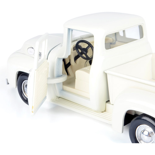 1956 Ford F-100 Pickup (White) & Diecast Trailer Alt Image 3