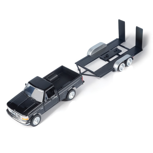 1993 Ford F-150 (Black) & Diecast Trailer Alt Image 4