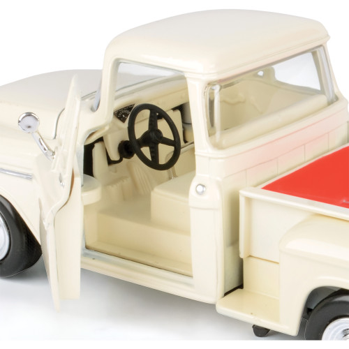 1955 Chevy Stepside (White) & Diecast Trailer Alt Image 3