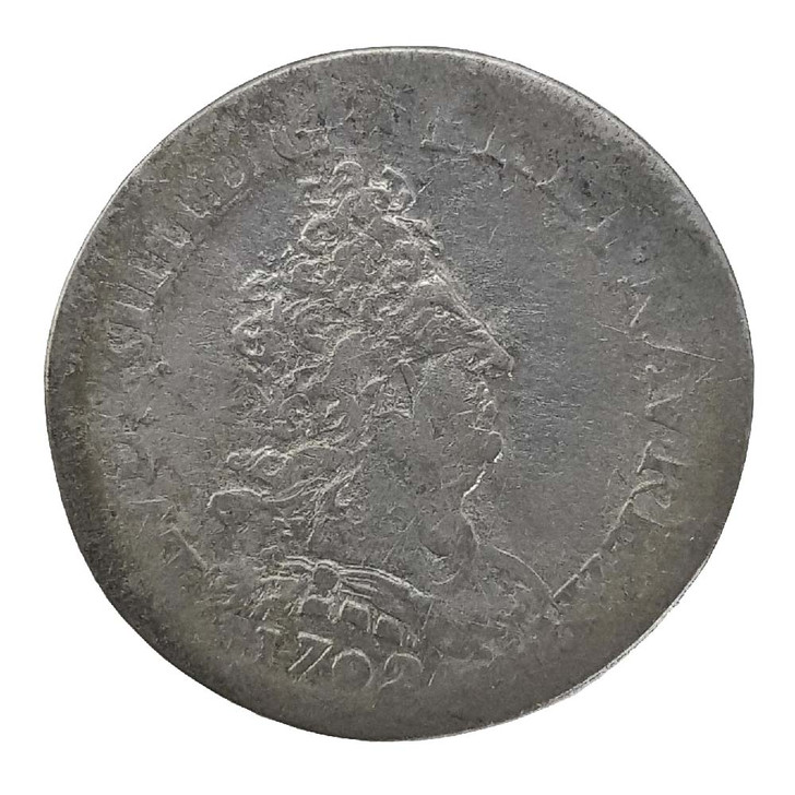 Louis XIV Silver 10 Sol Coin Clear Box Main Image