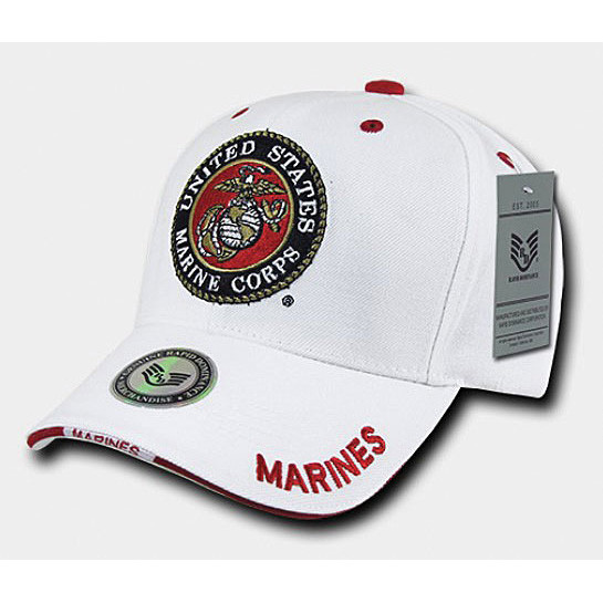 White Military Cap - Marines Main Image