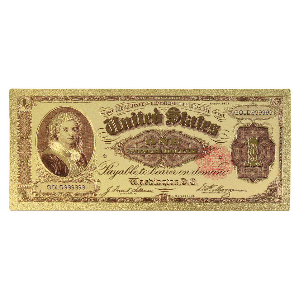 1886 Martha Washington $1 Gold Foil Note Main Image