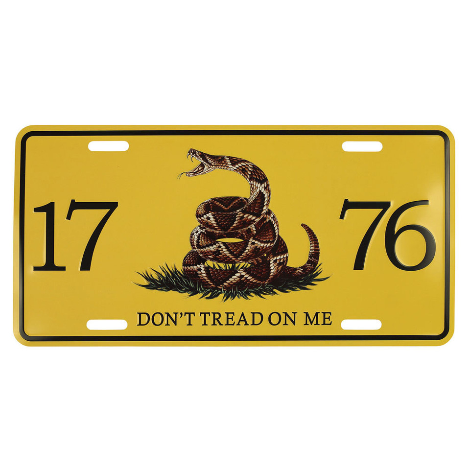 Gadsden Flag with Real Snake License Plate Main Image