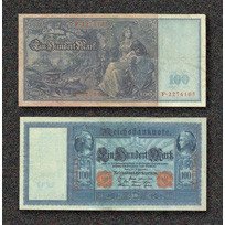 1910 German 100 Mark Bank Note Main Image