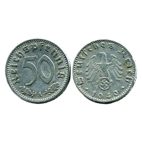 1939-44 German 50 Reichspfennig Coin Main Image