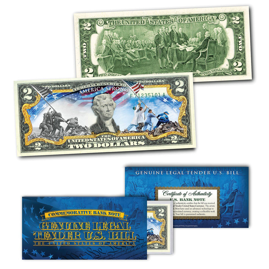 America Strong First Responders $2 Bill Main Image