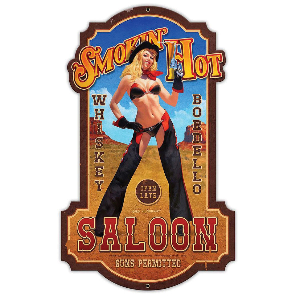 Smokin' Hot Saloon Metal Sign Main Image