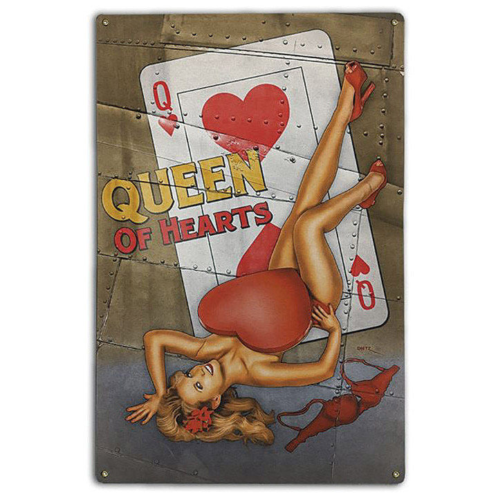 Queen of Hearts Nose Art Metal Sign Main Image