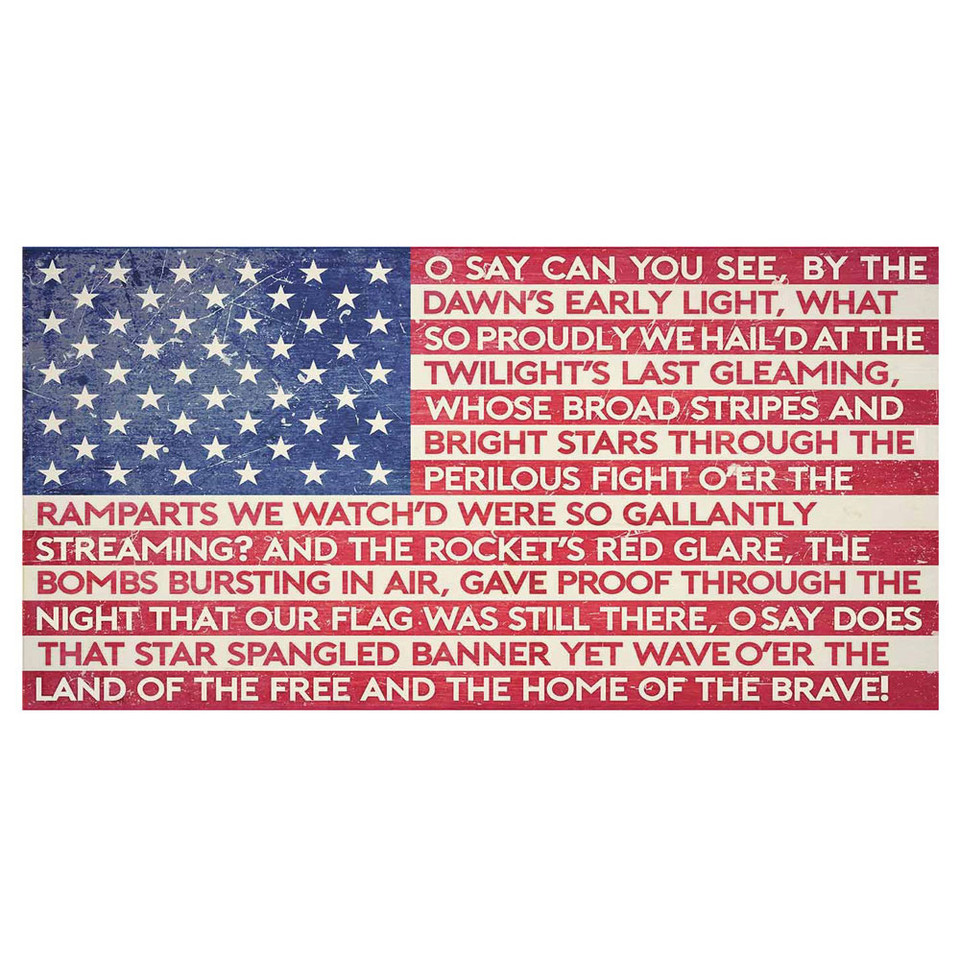 American Flag Star Spangled Banner Lyrics Metal Sign Main Image