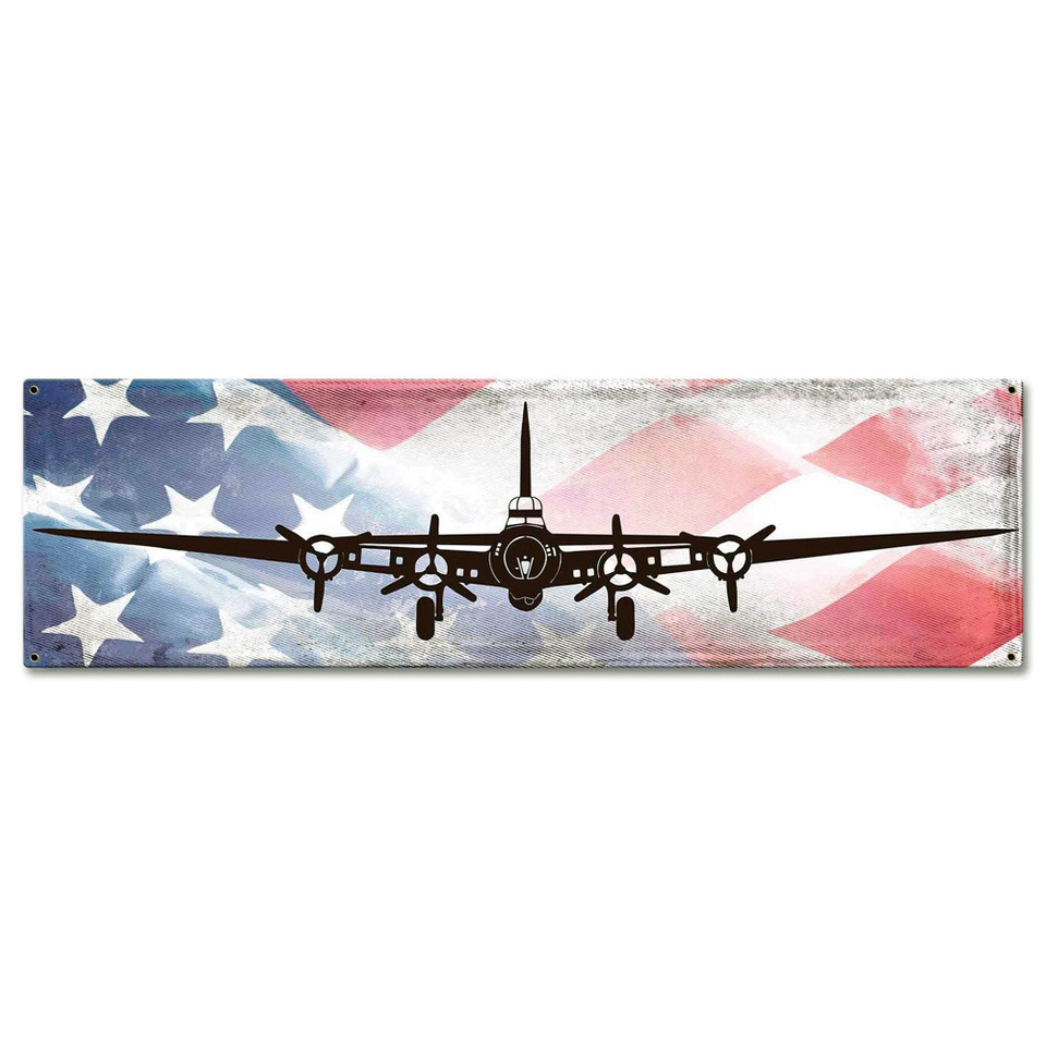 B-17 Flying Fortress U.S. Flag Metal Sign Main Image