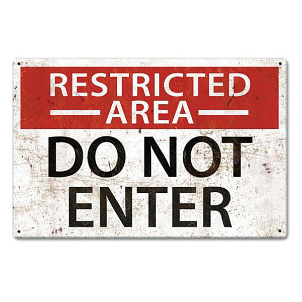 Restricted Area Metal Sign Main Image