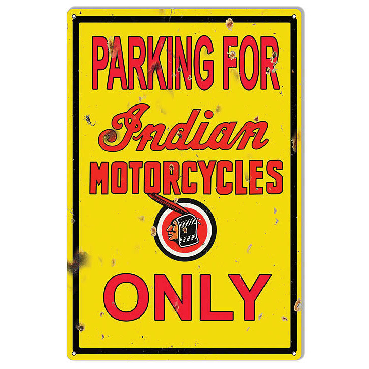 Indian Motorcycle Parking Only Metal Sign Main Image