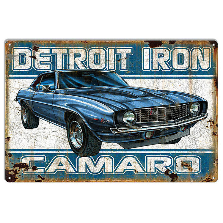 Detroit Iron Camaro Metal Sign Main Image
