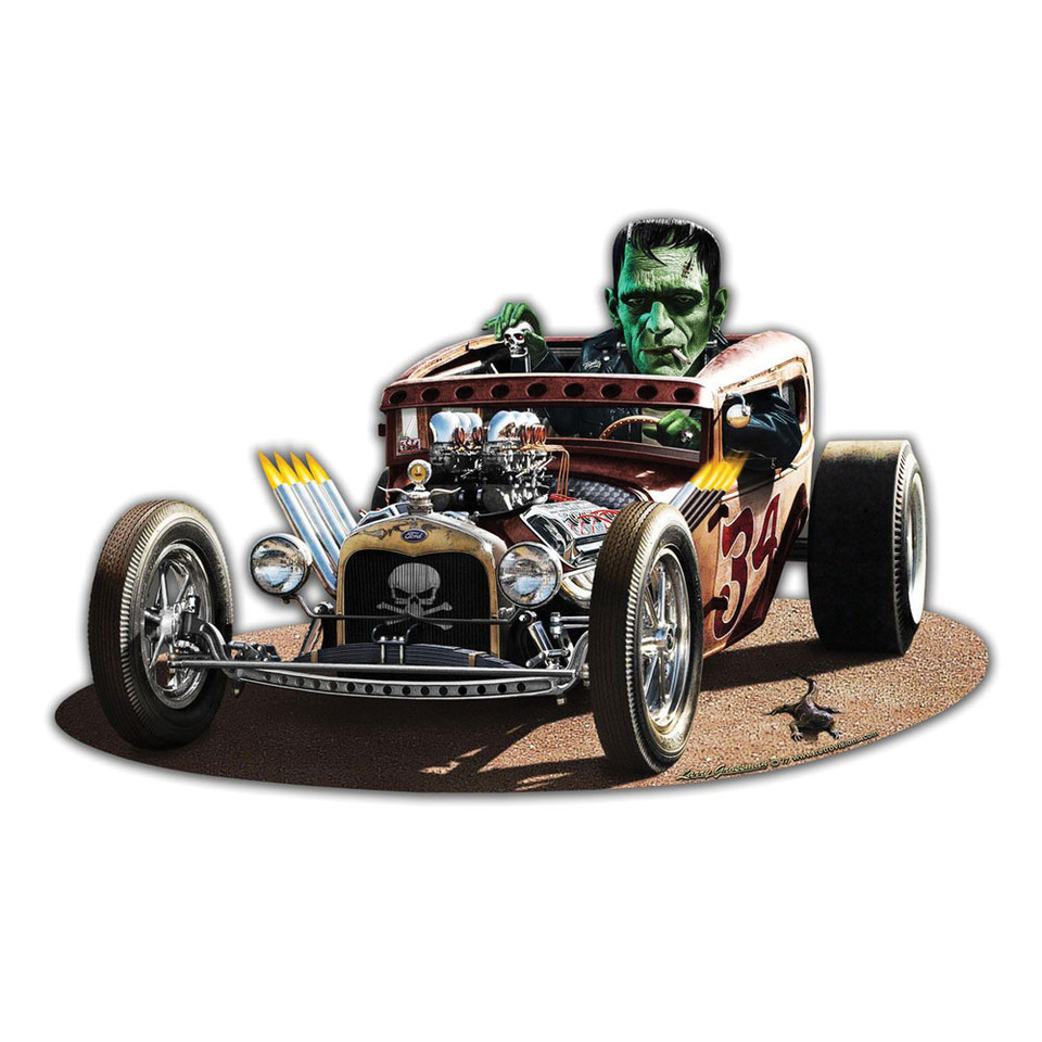 Fast Frankie's Rat Rod Cut-out Metal Sign Main Image