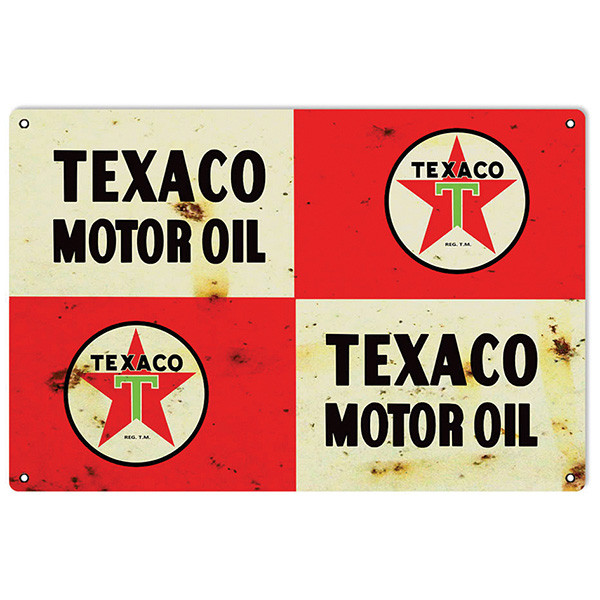 Texaco Motor Oil Metal Sign - Weathered Main Image