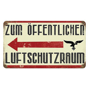 German Air Raid Shelter Metal Sign Main Image