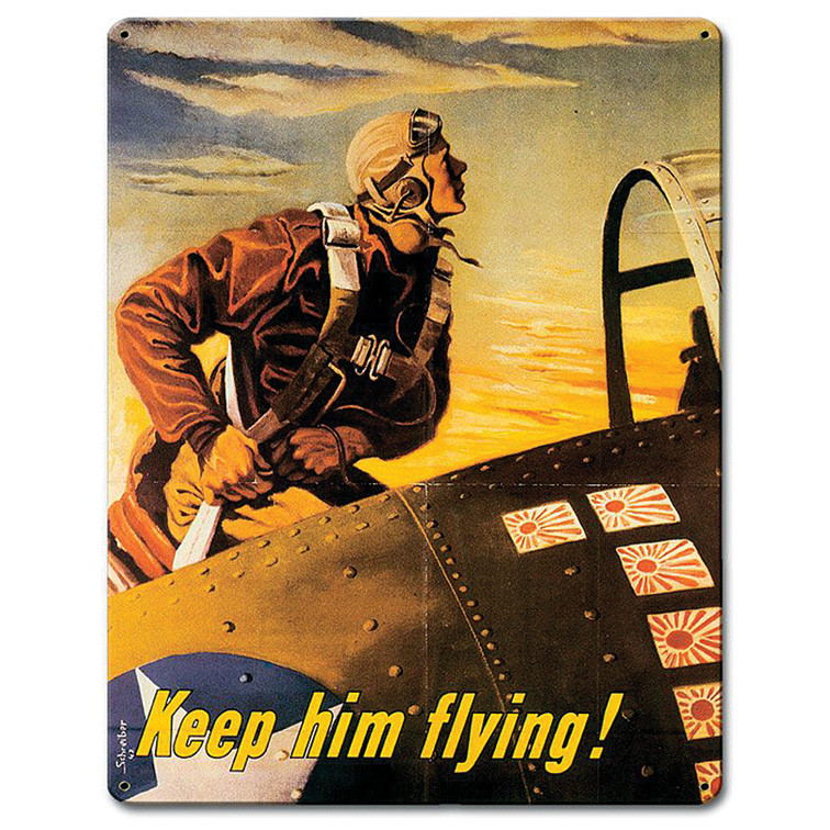 Keep Him Flying Metal Sign Main Image
