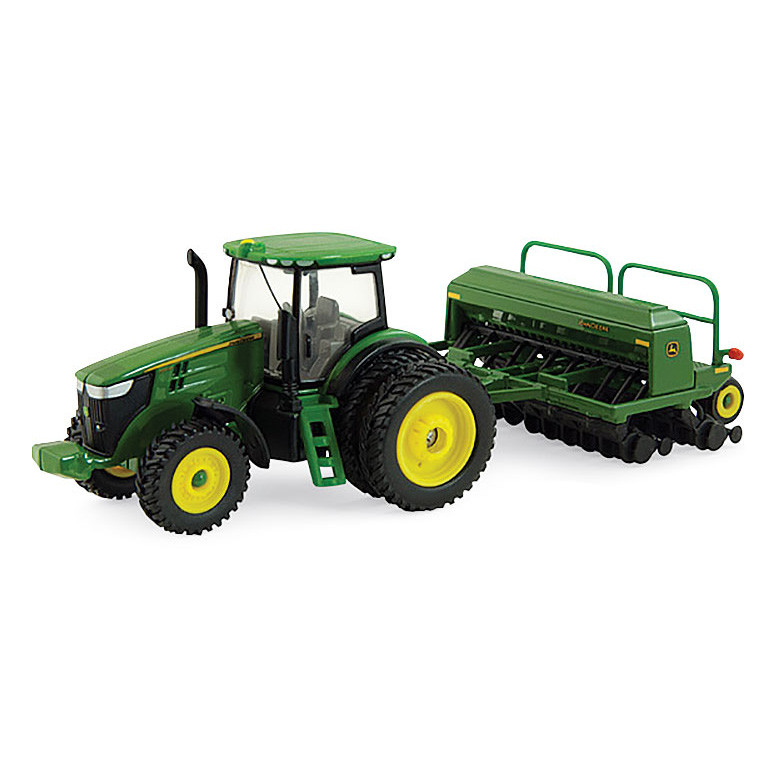 John Deere 7215R with Grain Drill 1/64 Die Cast Model Main Image