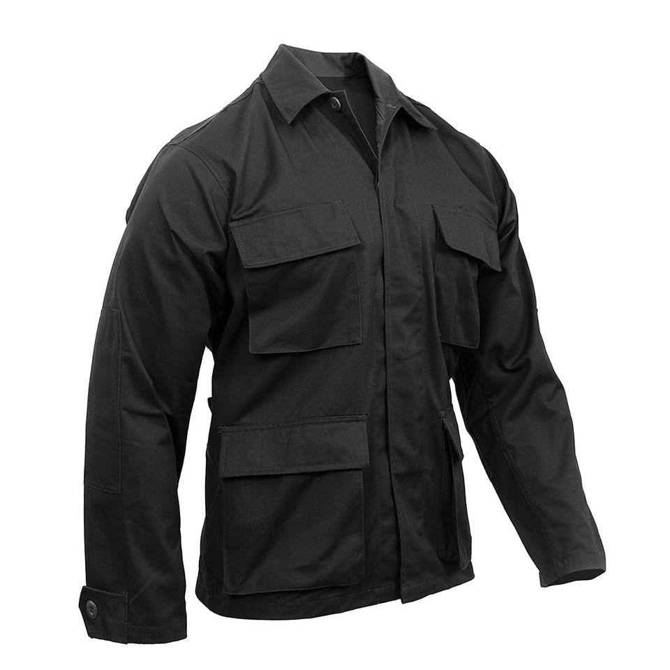 Poly/Cotton Twill BDU Shirt - Black Main Image