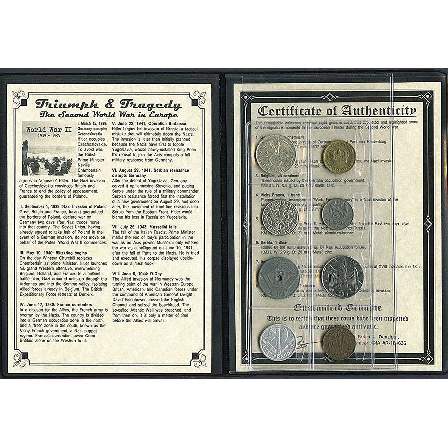 8-piece WWII Triumph and Tragedy European Coin Collection Main Image