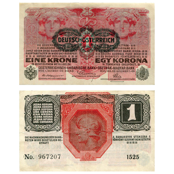 1919 German-Austria 1 Krone Note Main Image