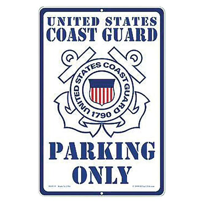 U.S. Coast Guard Parking Only Metal Sign Main Image