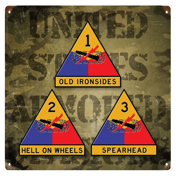 Armored Divisions Metal Sign Main Image