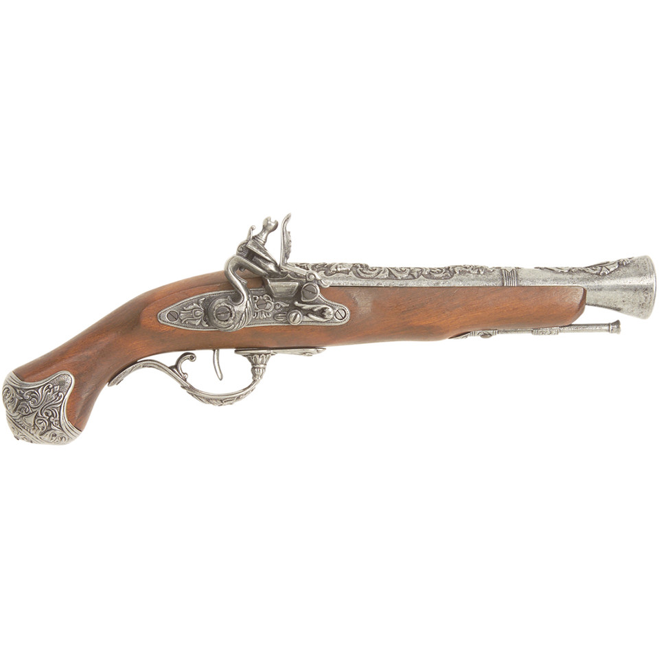 18th Century English Flintlock Blunderbuss Pistol Replica - Antique Gray Main Image