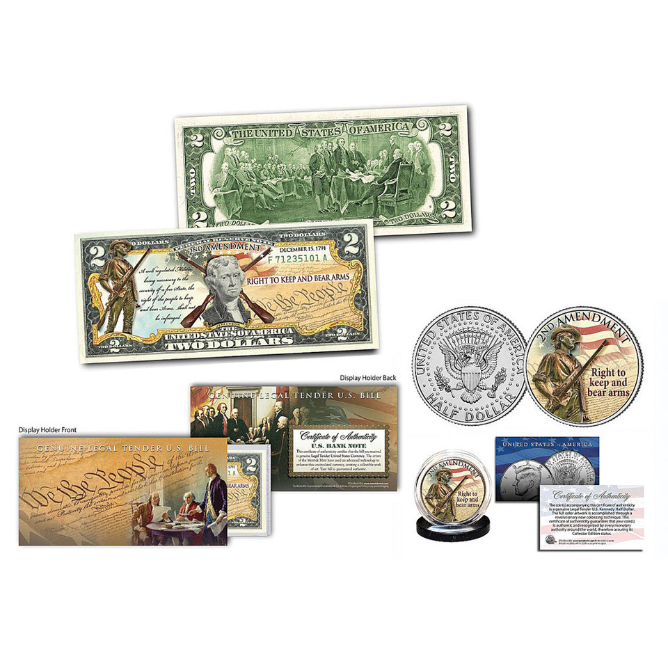 Second Amendment $2 Bill/Half Dollar Main Image