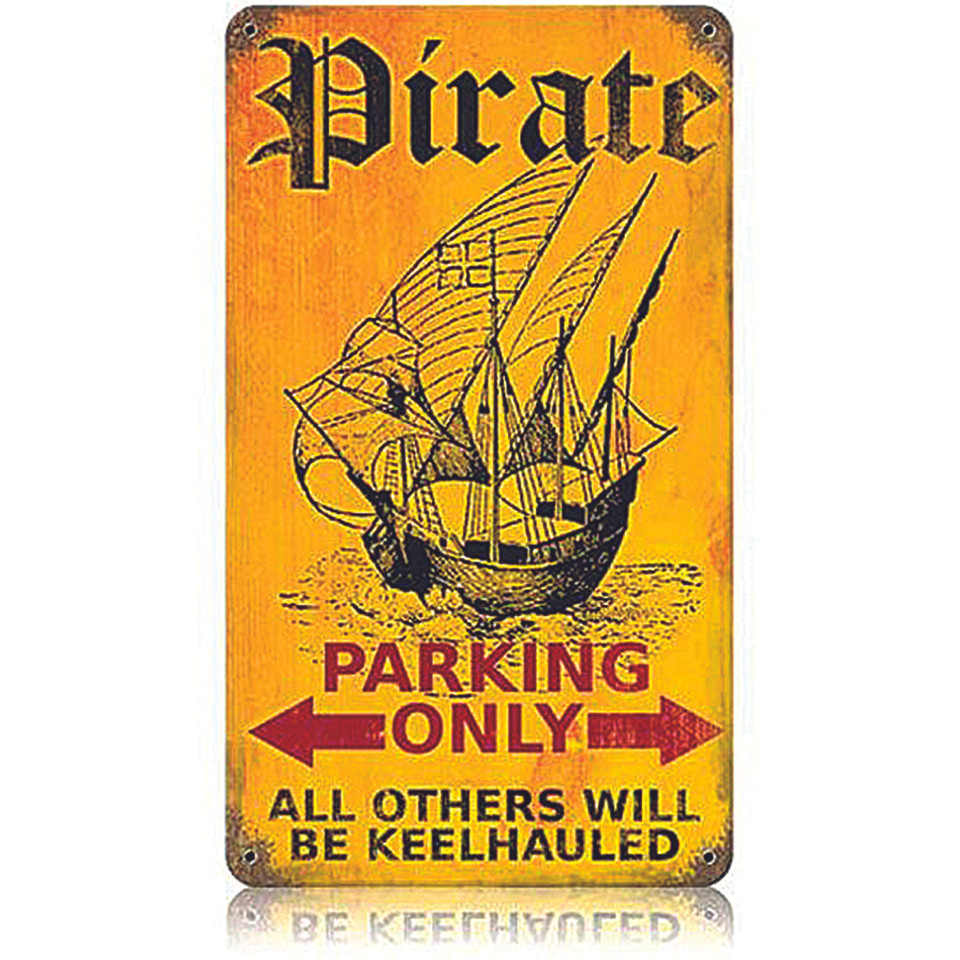 Pirate Parking Only Metal Sign Main Image