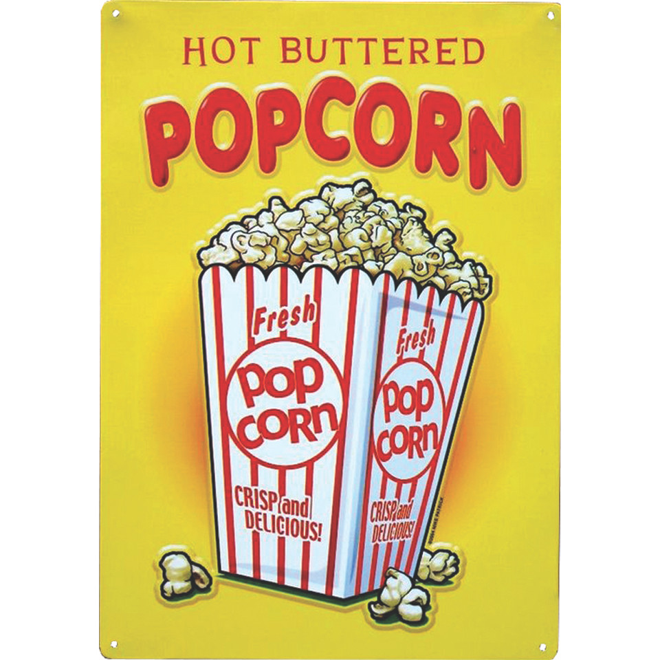 Hot Buttered Popcorn Metal Sign Main Image