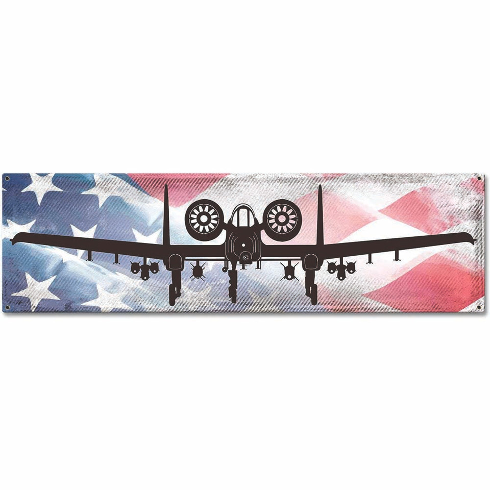 A-10 Thunderbolt with Flag Metal Sign Main Image