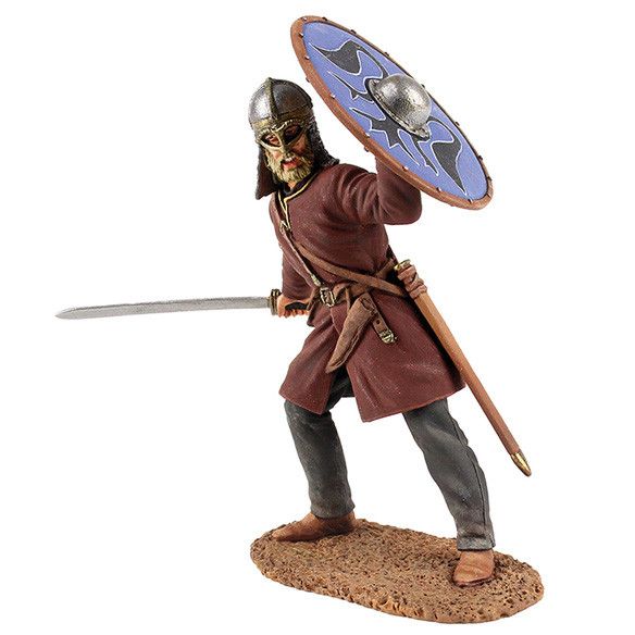 Viking Wearing Gjermundbu Helmet, Swinging Sword 1/30 Figure Main Image