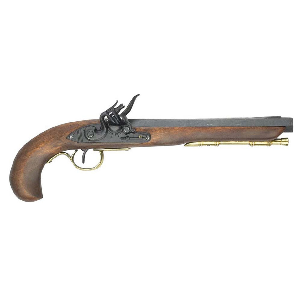 Kentucky Flintlock Pistol - Narrow Barrel End/Black Finish Main Image