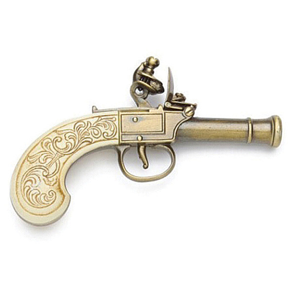 Colonial Gold Finish Ladies Muff Flintlock Pistol Main Image
