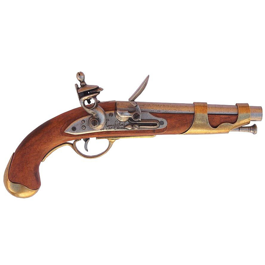 Early-1800s Flintlock Cavarly Pistol - Brass Fittings Main Image