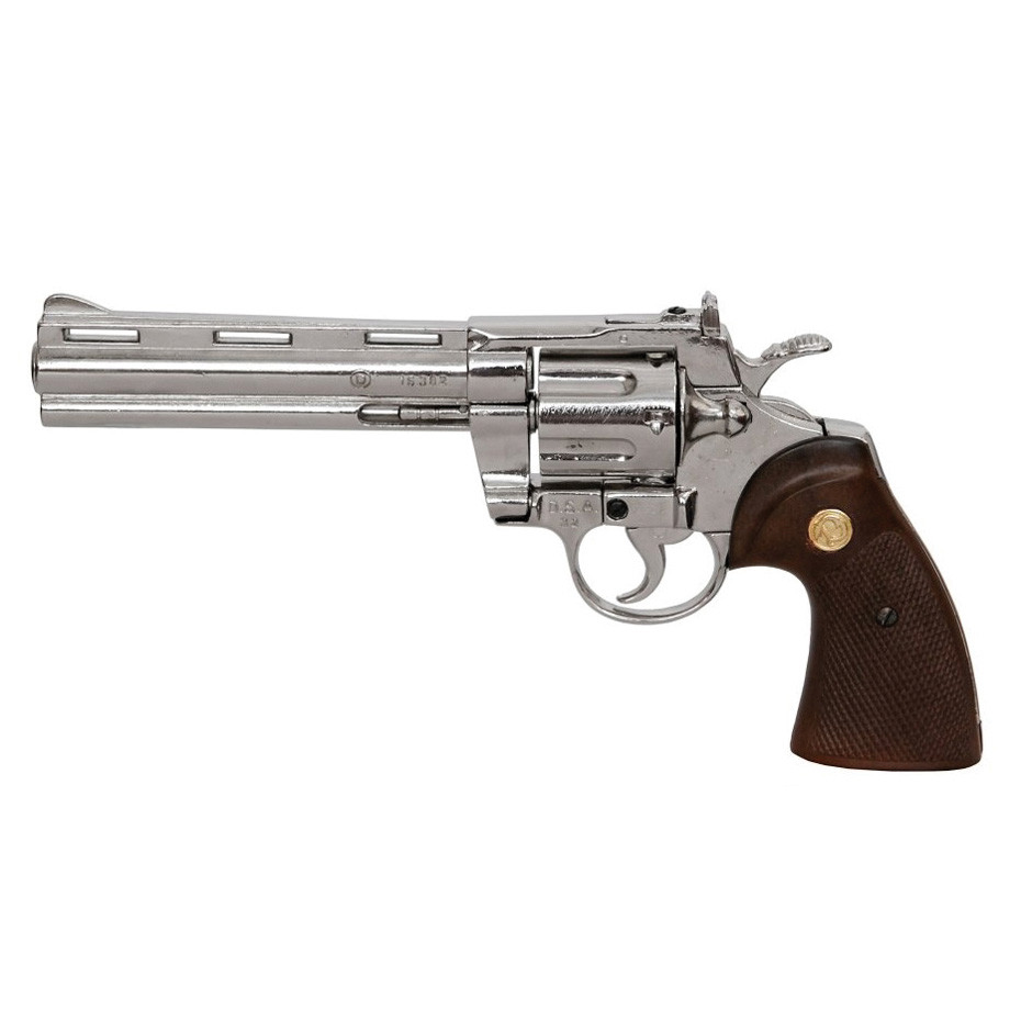 .357 Magnum Python Magnum Pistol - Nickel/Wood Grips Main Image