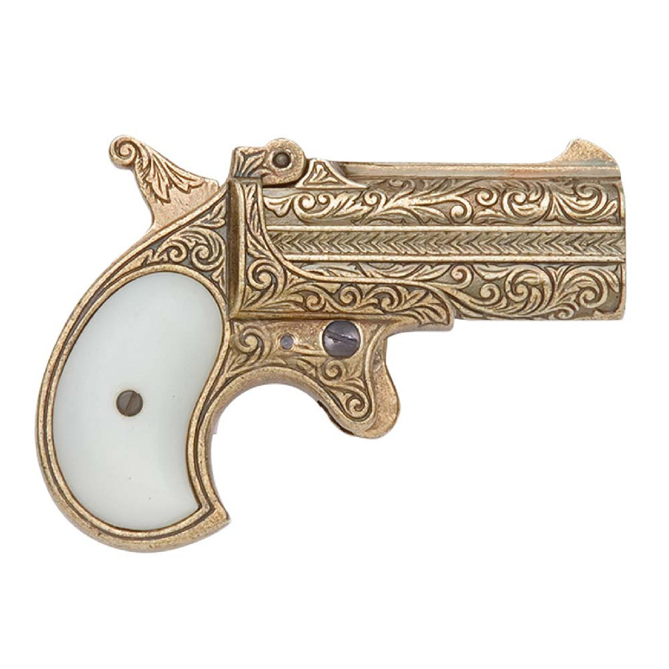 Old West 1866 Brass Finish Double Barrel Derringer Pistol Main Image