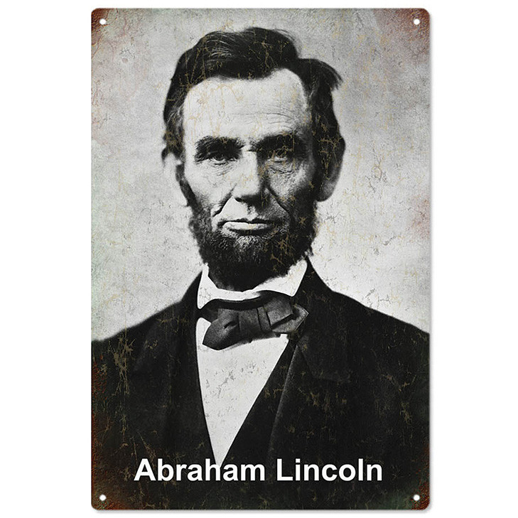 Abraham Lincoln Portrait Metal Sign Main Image