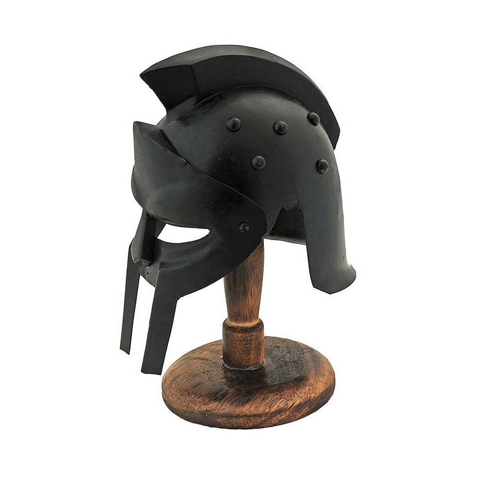 Miniature Gladiator Helmet with Stand - Black Main Image