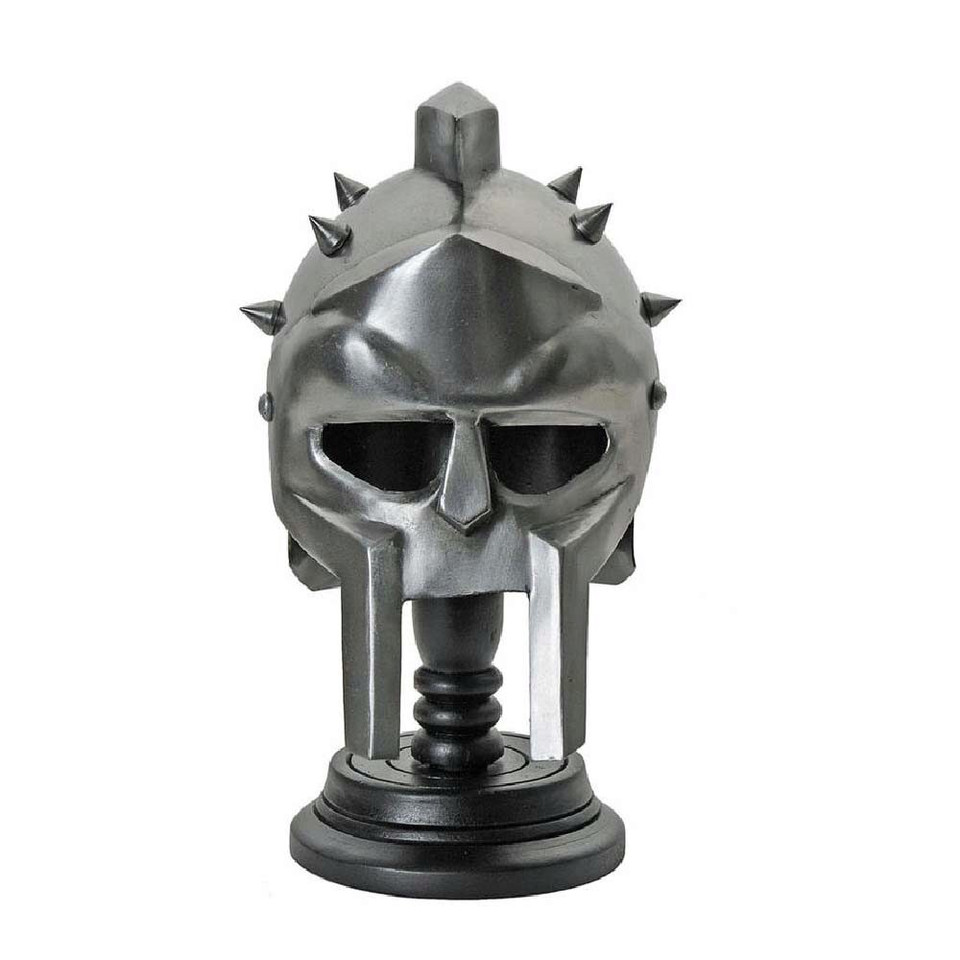 Miniature Gladiator Helmet with Stand - Silver Main Image