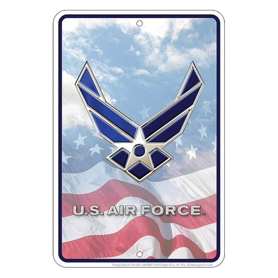 U.S. Air Force Emblem with Flag Metal  Sign Main Image