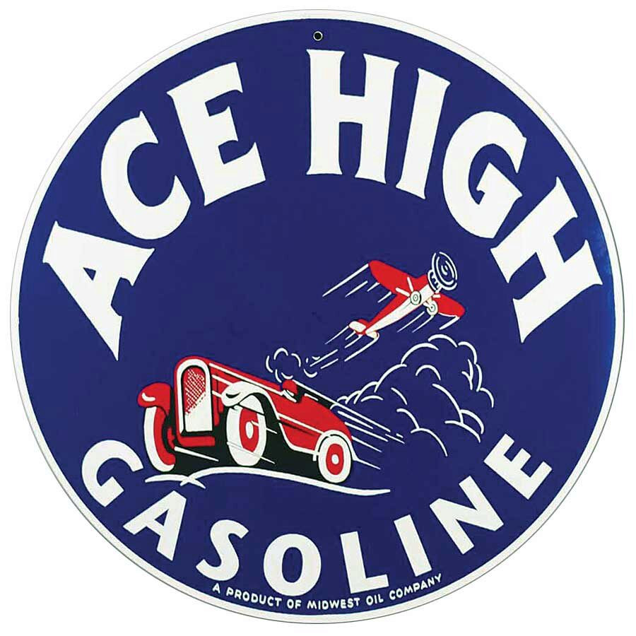 Ace High Gas Round Metal Sign Main Image