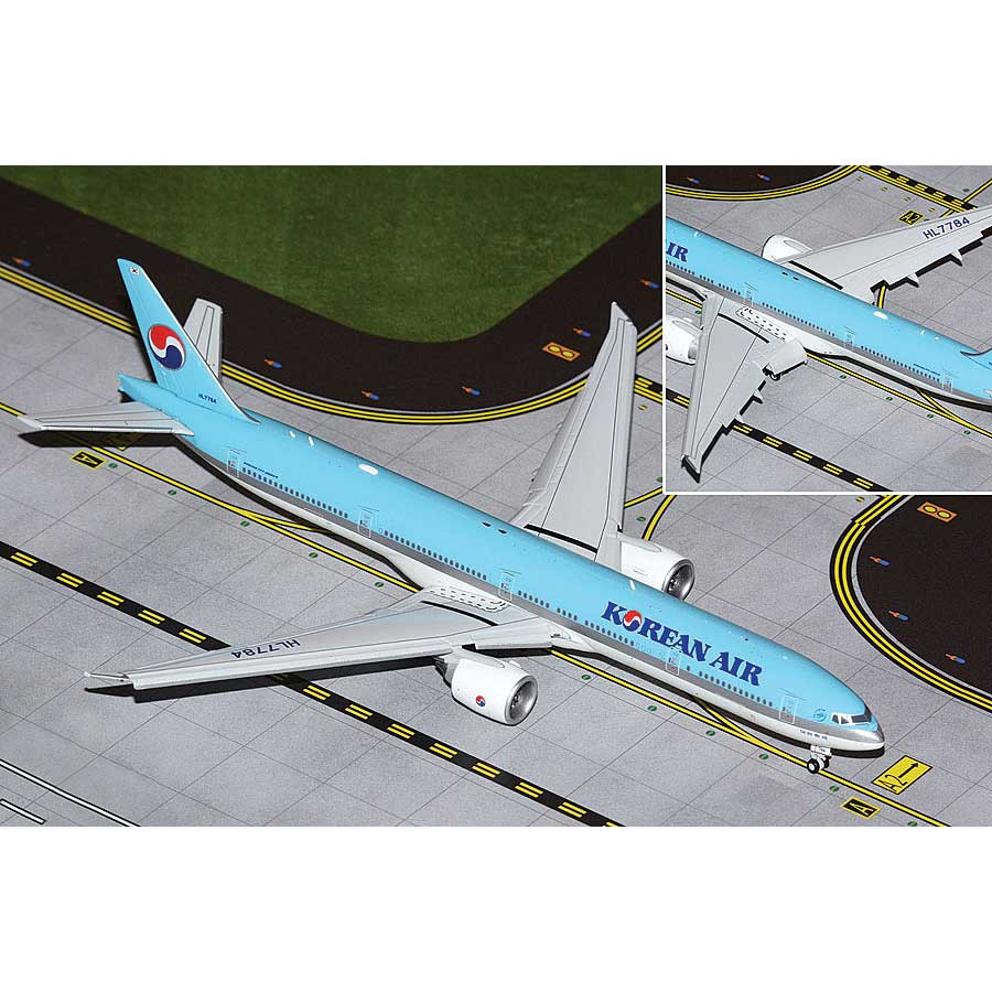 Boeing B777-300ER 1/400 Die Cast Model - Korean Air, flaps d Main Image