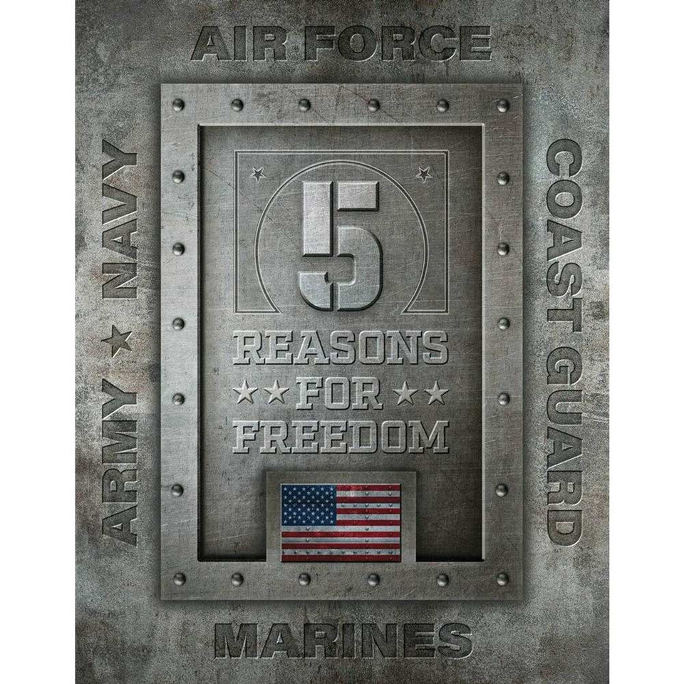 5 Reasons for Freedom Metal Sign Main Image