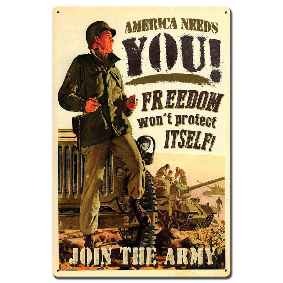 America Needs You! Join the Army Metal Sign Main Image