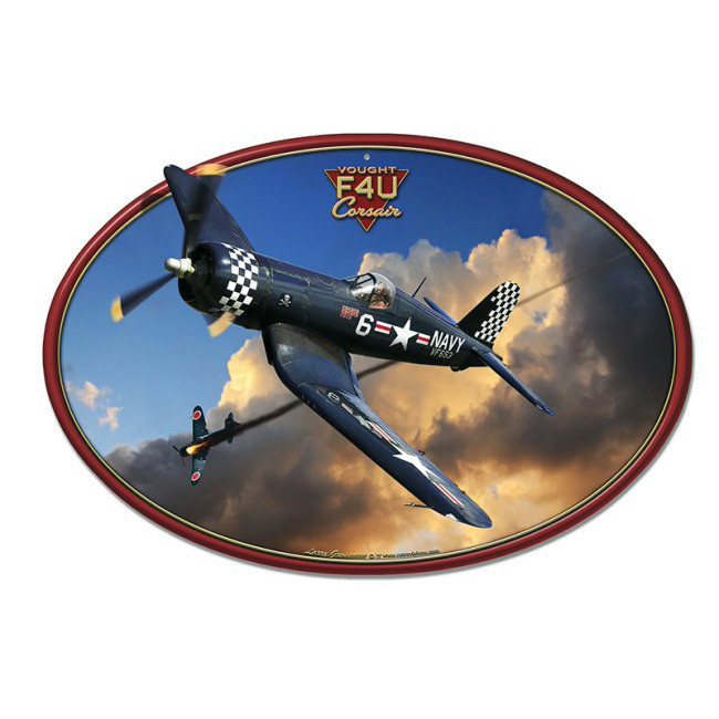 Corsair F4U Oval Metal Sign Main Image