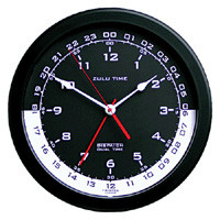 Zulu Time  Dual Time Wall Clock - Black Face Main Image